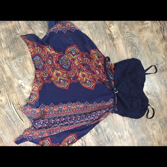 Dresses & Skirts - Crochet topped mini dress